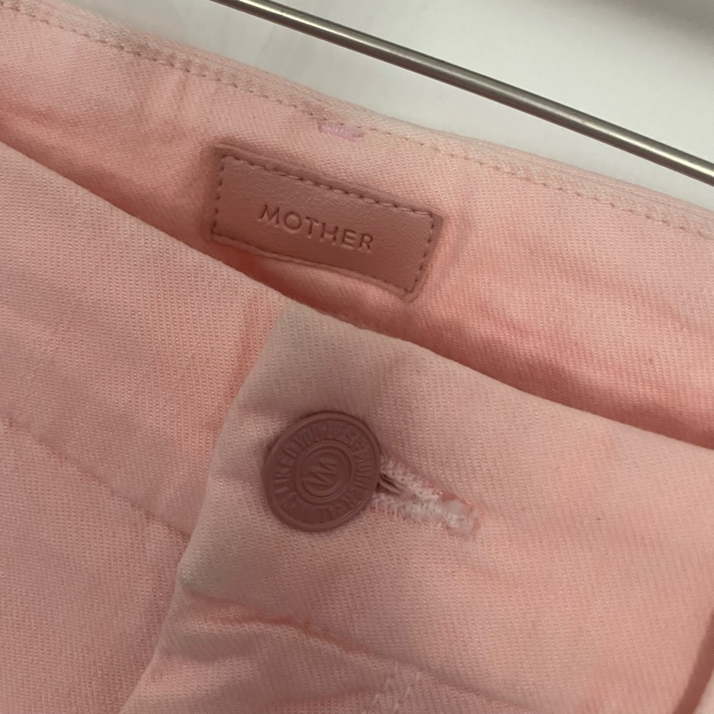 Mother Pink Lemonade Looker Ankle Step Fray Jeans - Picture 8 of 12